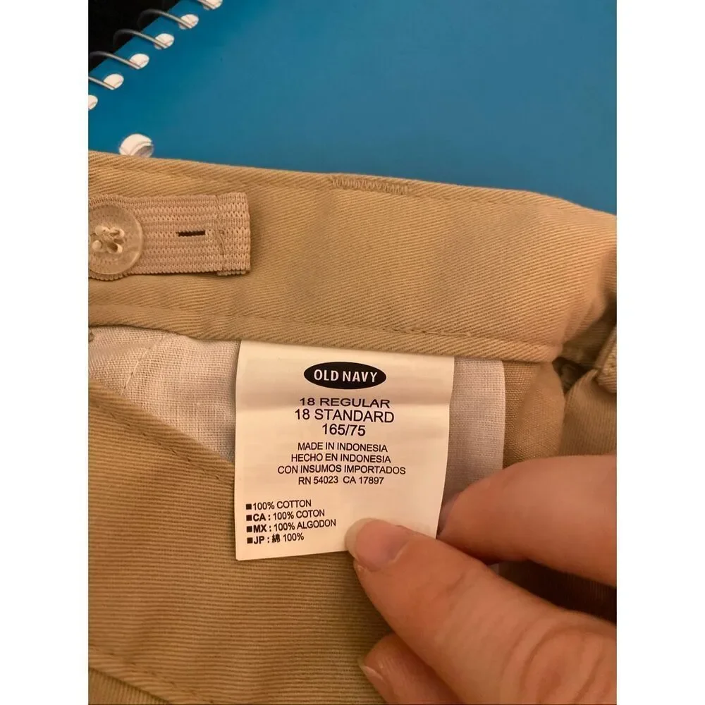 Old Navy 18 Regular Straight NWT pants beige bottoms boys youth